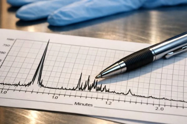 HPLC chromatography results showing peptide purity peaks