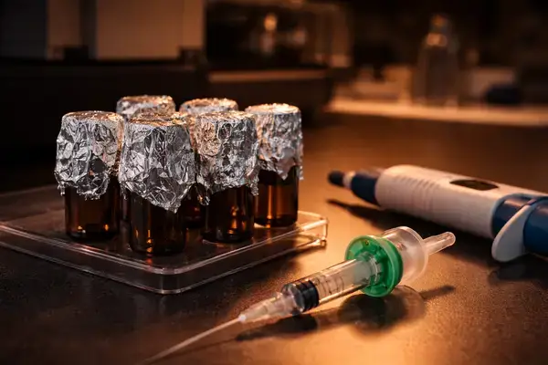 Amber vials and aluminum foil light protection for cyanocobalamin sample preparation