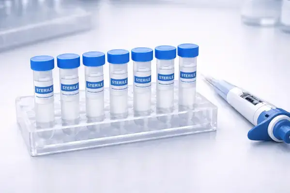 Single-use aliquots of reconstituted GLP-1T prepared for laboratory storage
