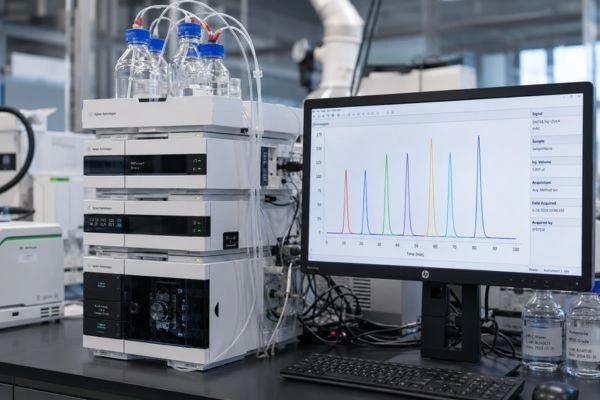 Liquid chromatography system separating labeled glycan structures