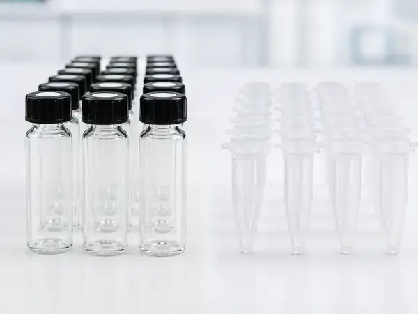 Glass scintillation vials laboratory storage research