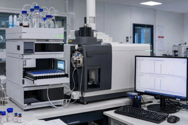 LC-MS system analyzing NAD+ metabolite research samples