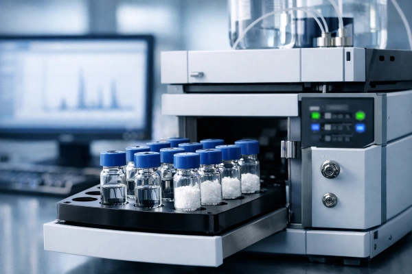 HPLC equipment and peptide sample vials