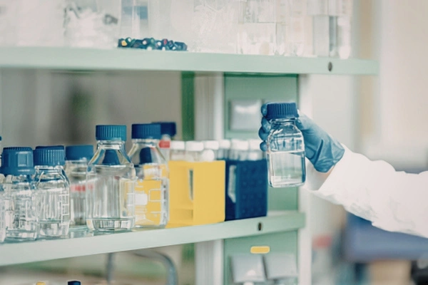 Research professional accessing laboratory supplies